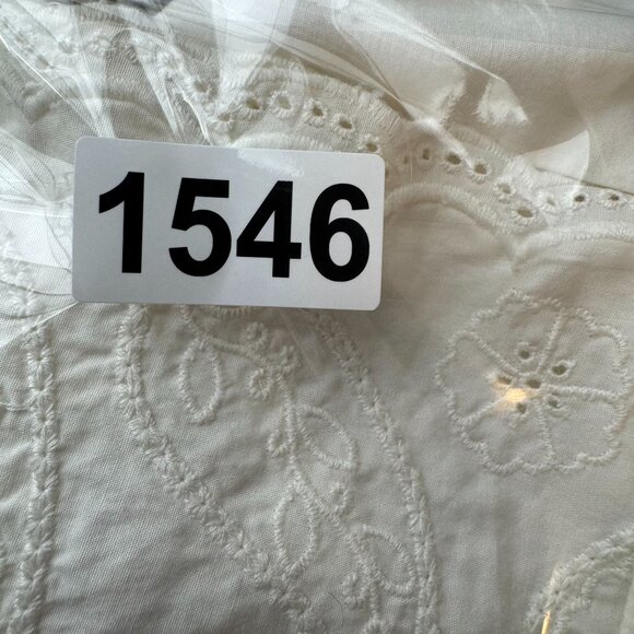 Jones NY Country White Eyelet Embroidered Button Up Shirt Womens 16P Cottagecore - Picture 7 of 7